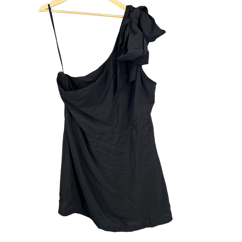 Maeve by Anthropologie One Shoulder Ruched Black Dress Plus Size 26W‎ New